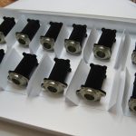 vaccum black coated components in 2 rows