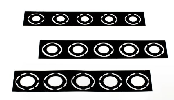 3 label strips of ultra black coating