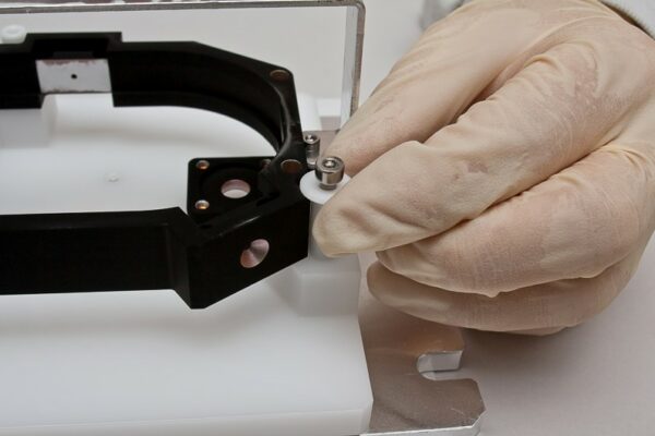 installation process of a component being coated with ultra black coating