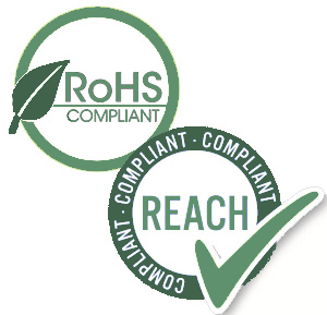 RoHS & REACH Compliant logotypes